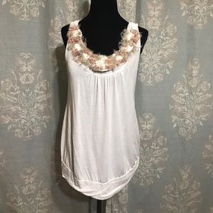 Lavish Maternity Cream Color Layering Top